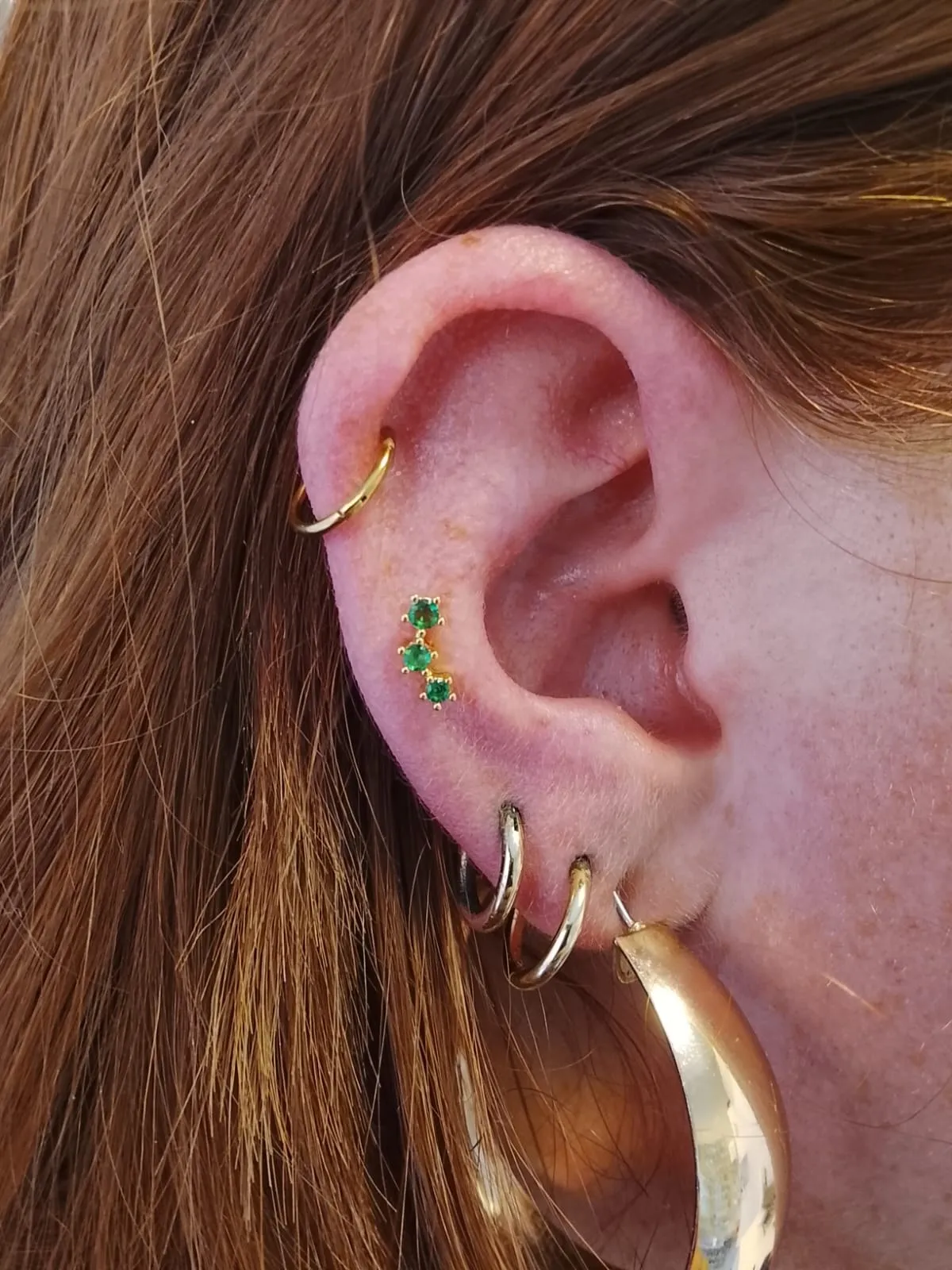 Helix with green stones